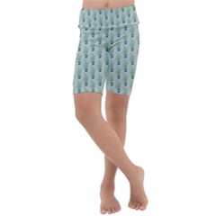 Cuteness Overload Of Cactus!  Kids  Lightweight Velour Cropped Yoga Leggings by ConteMonfrey