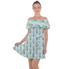 Cuteness Overload Of Cactus!  Off Shoulder Velour Dress by ConteMonfrey