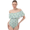 Cuteness Overload of Cactus!  Off Shoulder Velour Bodysuit  View1