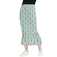 Cuteness Overload Of Cactus!  Maxi Fishtail Chiffon Skirt by ConteMonfrey