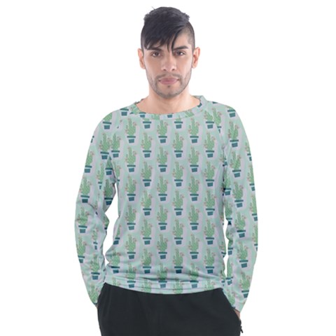 Cuteness Overload Of Cactus!  Men s Long Sleeve Raglan Tee by ConteMonfrey