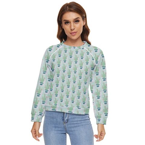 Cuteness Overload Of Cactus!  Women s Long Sleeve Raglan Tee by ConteMonfrey