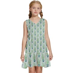 Cuteness Overload Of Cactus!  Kids  Sleeveless Tiered Mini Dress by ConteMonfrey