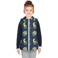 Vintage Vegetables Zucchini  Kids  Hooded Puffer Vest by ConteMonfrey