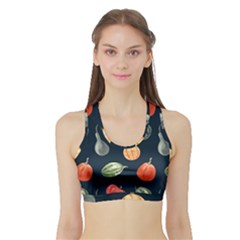 Vintage Vegetables  Sports Bra With Border by ConteMonfrey