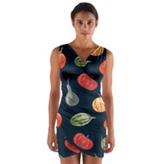 Vintage Vegetables  Wrap Front Bodycon Dress by ConteMonfrey