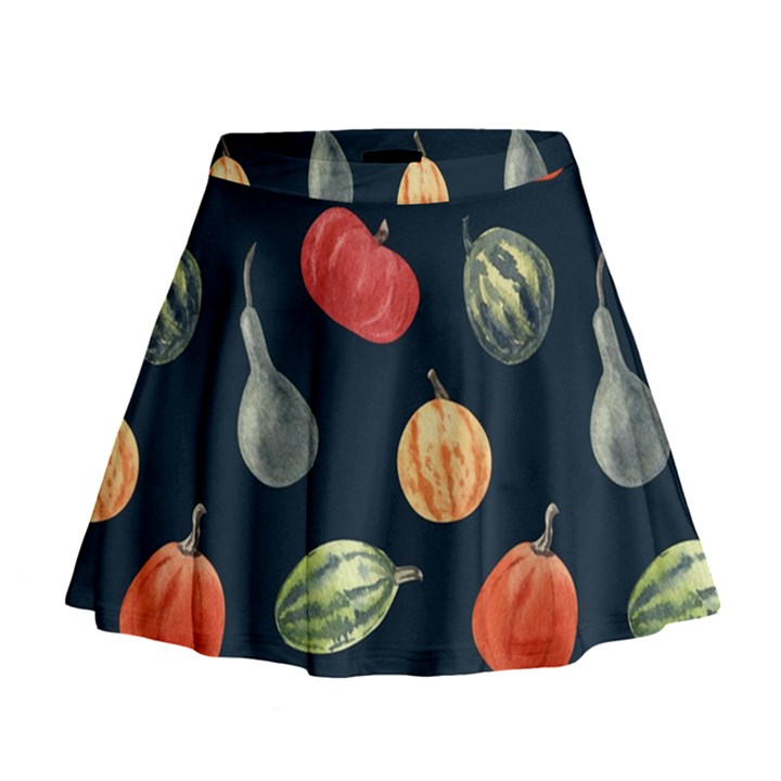 Vintage Vegetables  Mini Flare Skirt