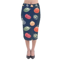 Vintage Vegetables  Velvet Midi Pencil Skirt by ConteMonfrey