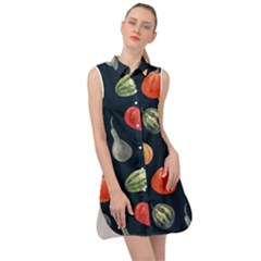 Vintage Vegetables  Sleeveless Shirt Dress by ConteMonfrey