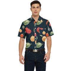 Vintage Vegetables  Men s Short Sleeve Pocket Shirt 