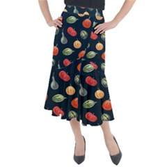 Vintage Vegetables  Midi Mermaid Skirt