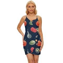 Vintage Vegetables  Wrap Tie Front Dress