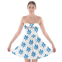 Little Blue Daisies  Strapless Bra Top Dress by ConteMonfrey