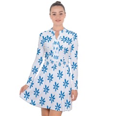 Little Blue Daisies  Long Sleeve Panel Dress by ConteMonfrey