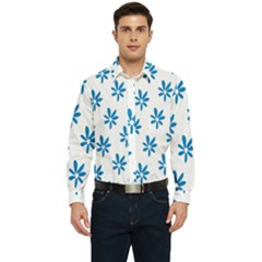 Little Blue Daisies  Men s Long Sleeve  Shirt by ConteMonfrey