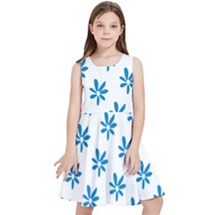 Little Blue Daisies  Kids  Skater Dress by ConteMonfrey