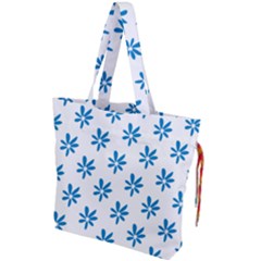 Little Blue Daisies  Drawstring Tote Bag by ConteMonfrey