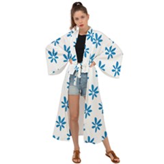 Little Blue Daisies  Maxi Kimono by ConteMonfrey