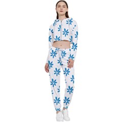 Little Blue Daisies  Cropped Zip Up Lounge Set by ConteMonfrey