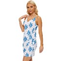 Little Blue Daisies  Wrap Tie Front Dress View2