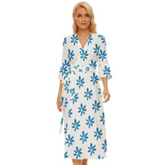 Little Blue Daisies  Midsummer Wrap Dress by ConteMonfrey