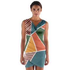 Geometric Colors   Wrap Front Bodycon Dress by ConteMonfrey