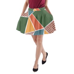 Geometric Colors   A-line Pocket Skirt by ConteMonfrey