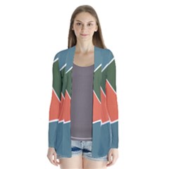 Geometric Colors   Drape Collar Cardigan by ConteMonfrey