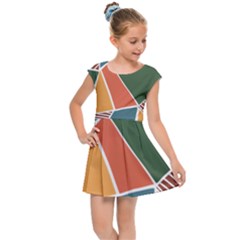 Geometric Colors   Kids  Cap Sleeve Dress by ConteMonfrey