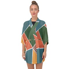 Geometric Colors   Half Sleeve Chiffon Kimono by ConteMonfrey