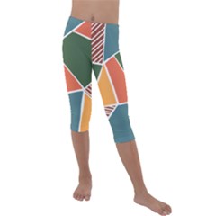 Geometric Colors   Kids  Lightweight Velour Capri Leggings  by ConteMonfrey