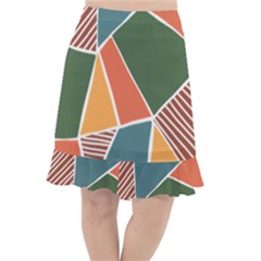 Geometric Colors   Fishtail Chiffon Skirt by ConteMonfrey