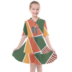 Geometric Colors   Kids  All Frills Chiffon Dress by ConteMonfrey