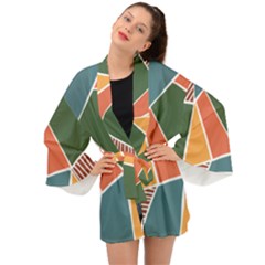 Geometric Colors   Long Sleeve Kimono