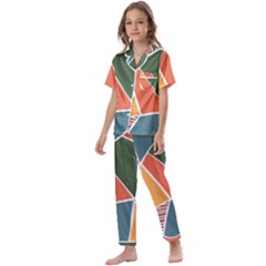 Geometric Colors   Kids  Satin Short Sleeve Pajamas Set by ConteMonfrey