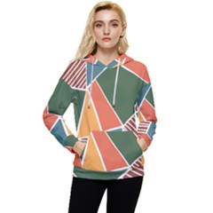 Geometric Colors   Women s Lightweight Drawstring Hoodie by ConteMonfrey