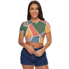 Geometric Colors   Side Button Cropped Tee by ConteMonfrey