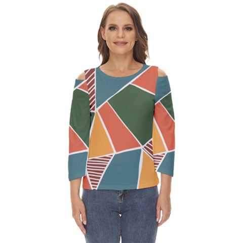 Geometric Colors   Cut Out Wide Sleeve Top by ConteMonfrey