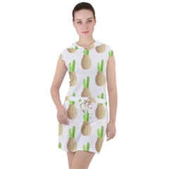 Succulent Vases  Drawstring Hooded Dress by ConteMonfrey