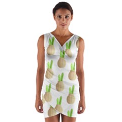 Succulent Vases  Wrap Front Bodycon Dress by ConteMonfrey