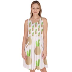 Succulent Vases  Knee Length Skater Dress With Pockets by ConteMonfrey