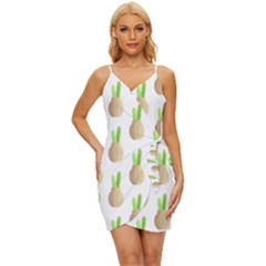 Succulent Vases  Wrap Tie Front Dress by ConteMonfrey