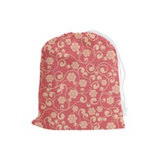 Pink Floral Wall Drawstring Pouch (large) by ConteMonfrey