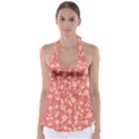 Pink Floral Wall Babydoll Tankini Top View1