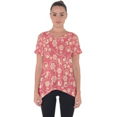 Pink Floral Wall Cut Out Side Drop Tee by ConteMonfrey