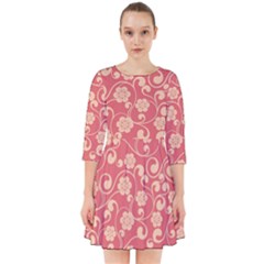 Pink Floral Wall Smock Dress by ConteMonfrey