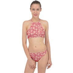 Pink Floral Wall Racer Front Bikini Set by ConteMonfrey