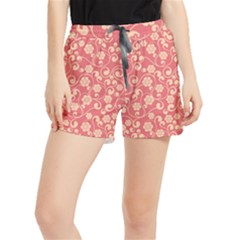 Pink Floral Wall Women s Runner Shorts by ConteMonfrey