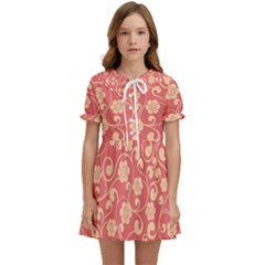 Pink Floral Wall Kids  Sweet Collar Dress by ConteMonfrey