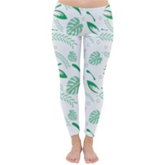 Green Nature Leaves Draw   Classic Winter Leggings by ConteMonfrey